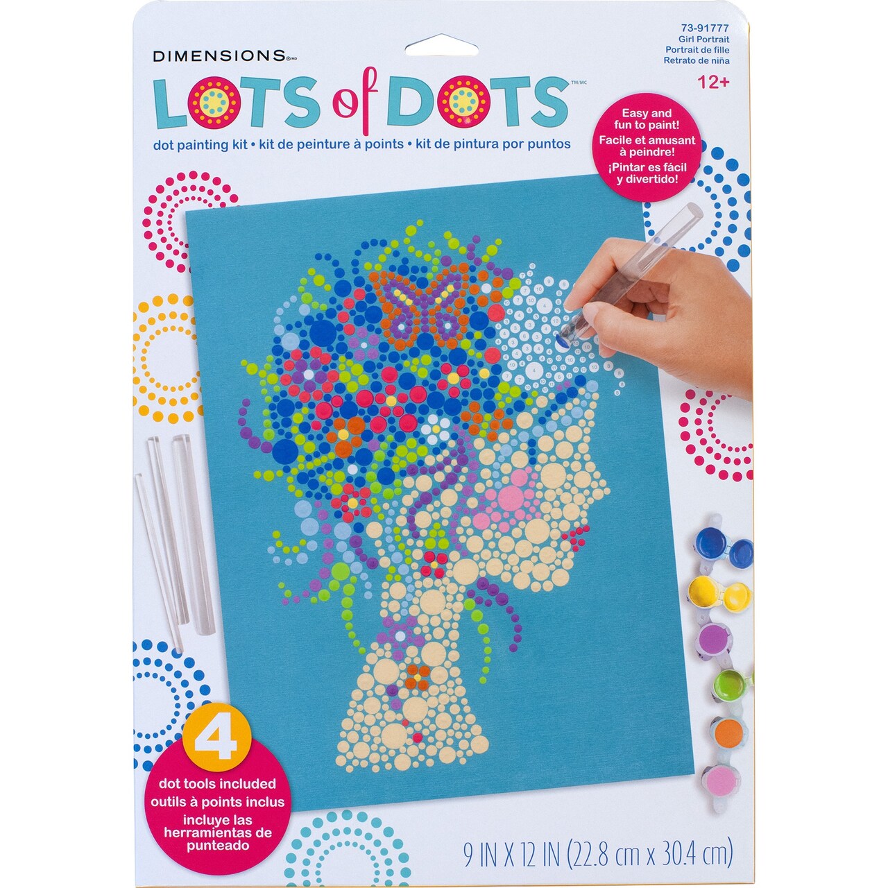 Paint Works Lots Of Dots Paint By Number Kit 9"X12"-Girl Portrait Dots